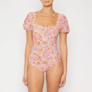 Floral Puff Sleeve One-Piece