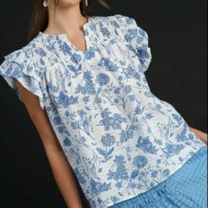 Two Tone Boxy Cut Floral Print Plus Size